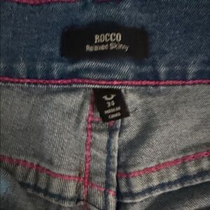 True Religion Women's Skinny Jeans - Denim with Pink Accents